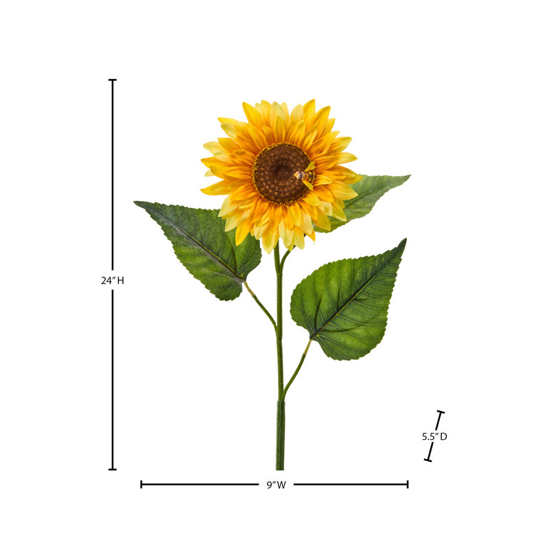 Tige de tournesol 24 po avec abeille Summertime