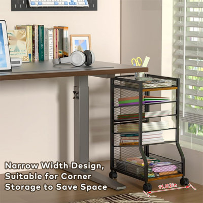 24.6'' H x 11.02'' W File Cart with Wheels
