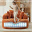 Canapé-lit surdimensionné en chenille 49,6 po, sans assemblage requis, avec accoudoirs et coussins-1326833406