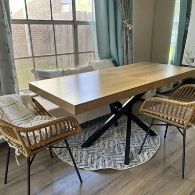 62" to 78" Extendable Dining Table For 6-8 Person, Rectangle MDF Dining Room Table