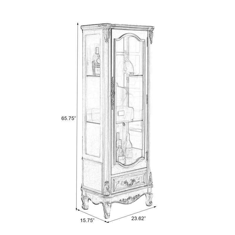 Or massif + bois manufacturé + vitrines, Doré