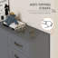 Buffet avec armoire à 2 portes et 4 tiroirs, gris