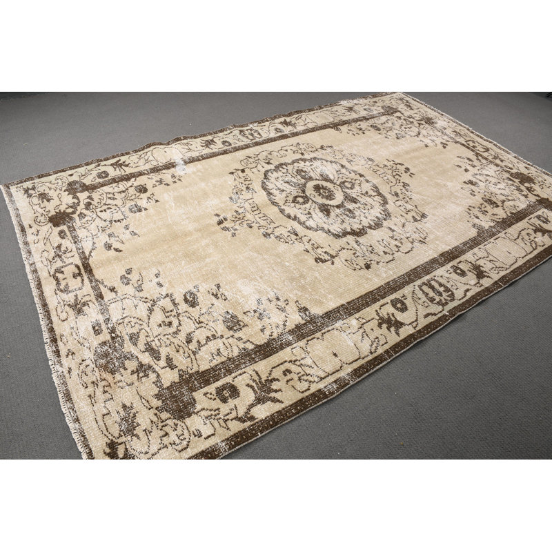 Grand tapis turc Anatolian Oushak rétro avec motif en médaillon pour les salons en vert