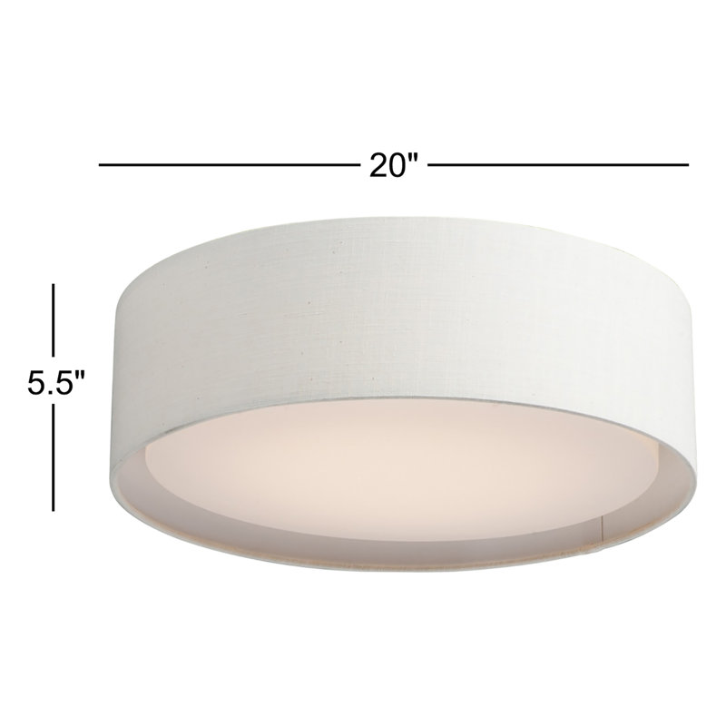 Jessalyn LED Flush Mount, 5.5" H x 20" W x 20" D, Oatmeal Linen