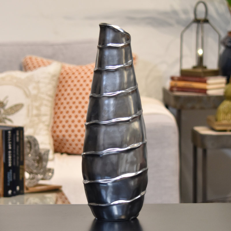Deshields Ceramic / Porcelain Table Vase, 15.75" H x 5" W x 5" D