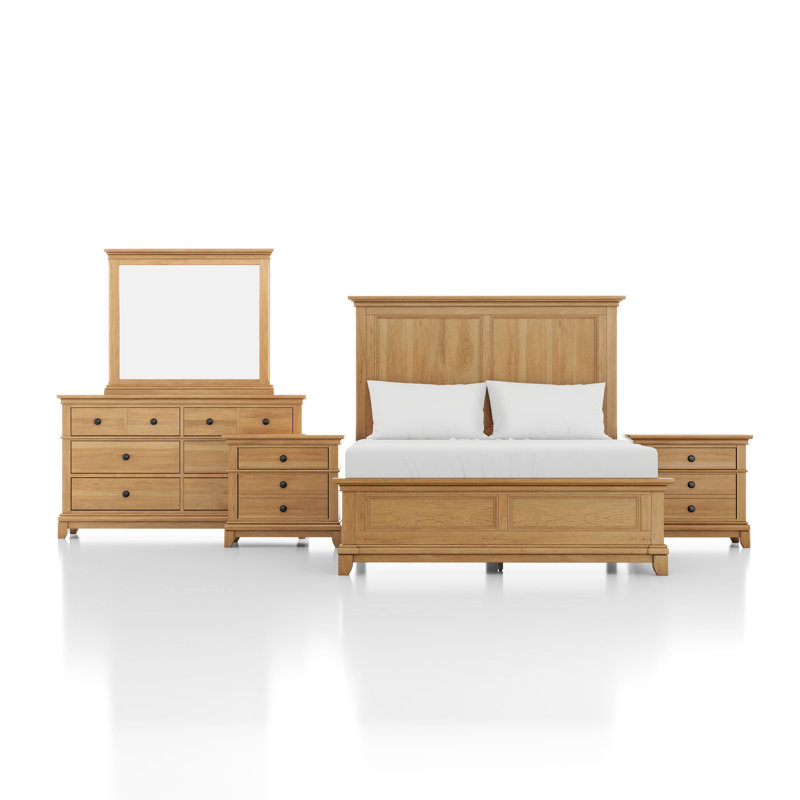 Tynemouth 5-Piece Bedroom Set, 5 Pcs: Bed, 2 Nightstands, Dresser, Mirror, Twin