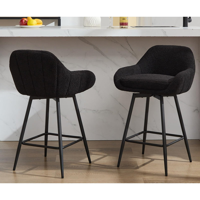 Upholstered Swivel Accent Chair, Black