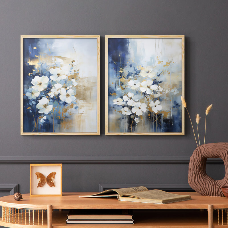 «FLORAL Series CCLxxi», reproduction encadrée de qualité supérieure - prête à être accrochée - aucun clou requis - aucun clou requis