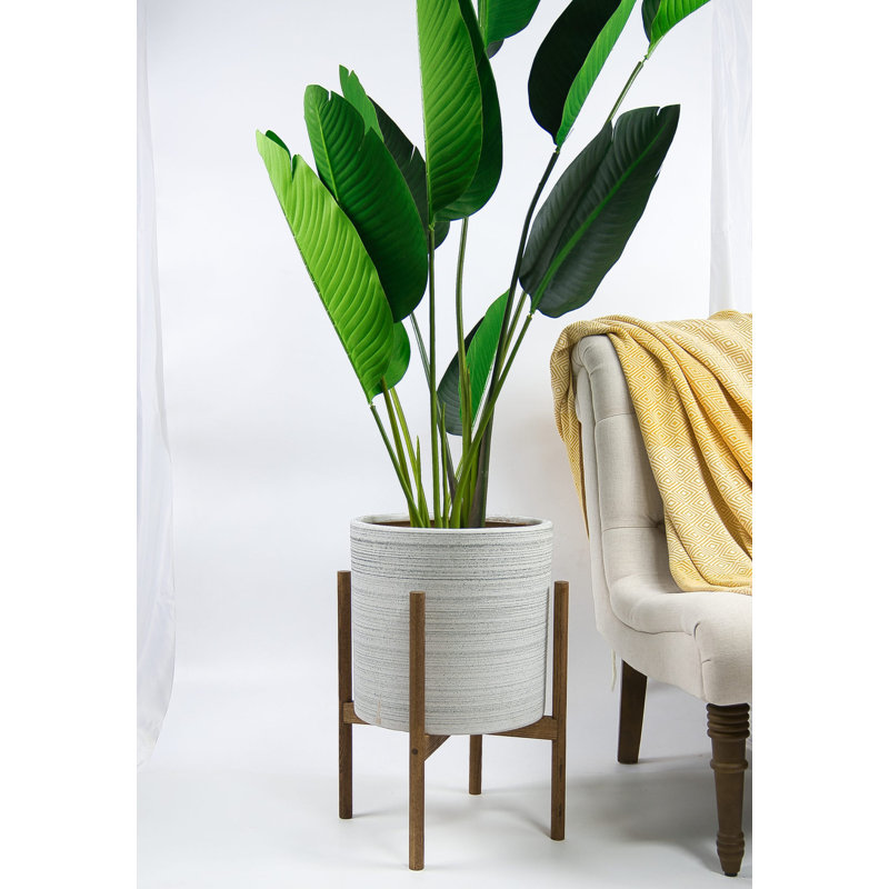 Valence Handmade Pot Planter, Gray/Honey