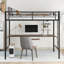 Lit mezzanine avec bureau et tablette, conception peu encombrante-1099390960