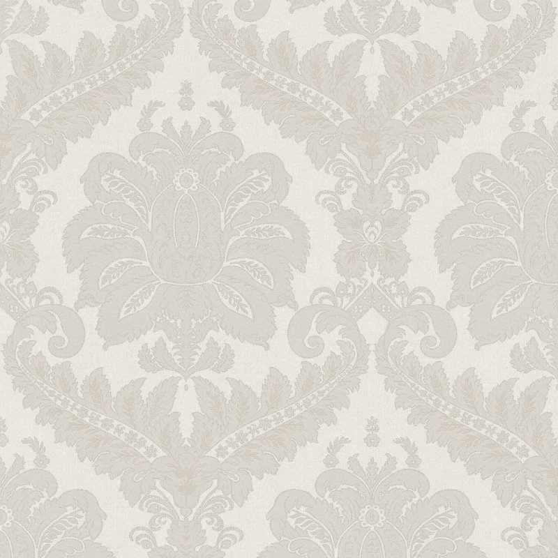 Ornamenta Collection Traditional Damask Wallpaper Roll, Grey