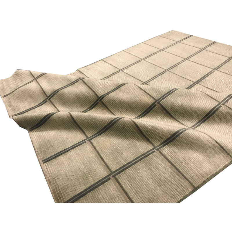 Tapis vert noué à la main de haute qualité