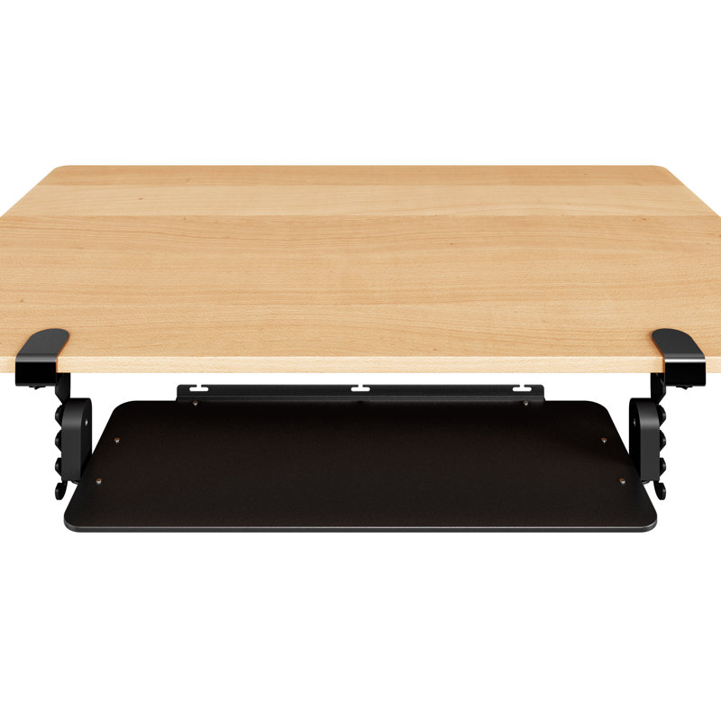Black Adjustable Clamp On Under Desk Keyboard Tray