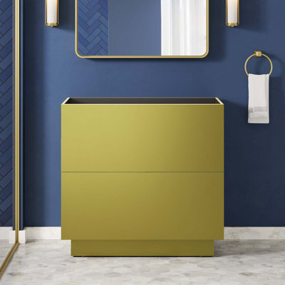 Quantum 35'' Free Standing Single Bathroom Vanity with Manufactured Wood Top