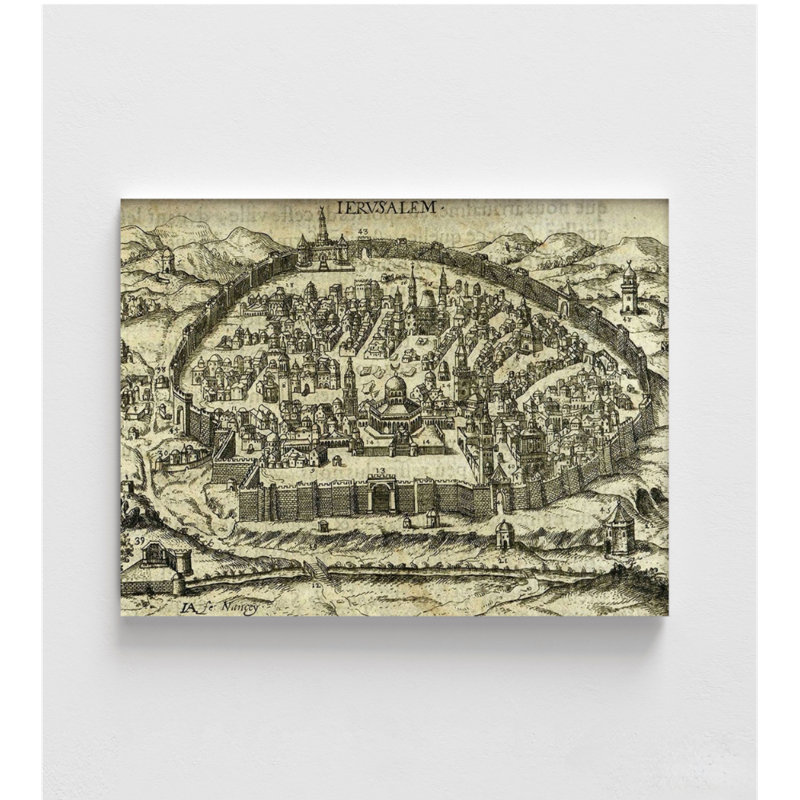 Ancienne carte, impression murale de la Bible, carte antique de Jérusalem, décor de maison Catholique, art mural de l’église, carte de la Bible, impression de carte de Terre Sainte