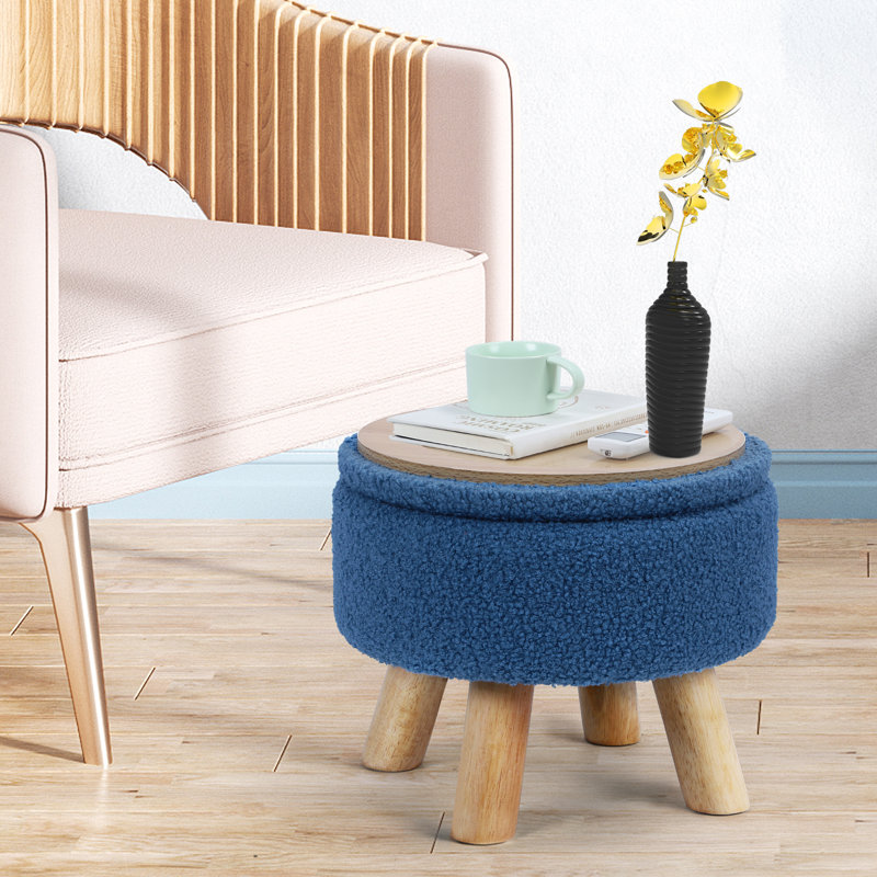 Blue Round Stool