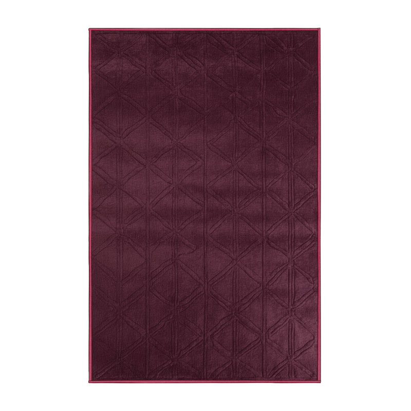 Tapis rouge en treillis lavable à la machine, Rectangulaire 2 pi x 3 pi