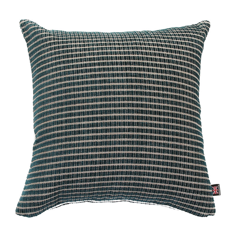 Alpine Striped Square Throw Cushion, Small, Teal