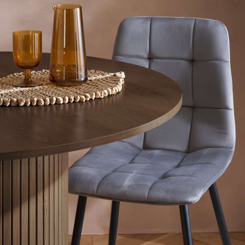 Suire ROUND FLUTED DINING TABLE , Brown