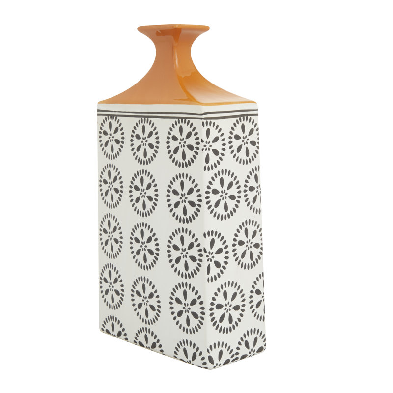 Vase blanc en céramique Cyree, H 14 po x l 8 po x P 8 po