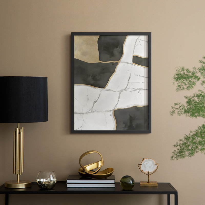 "Abstract", reproduction encadrée prête à être suspendue, H 10 po x l 8 po, Noir
