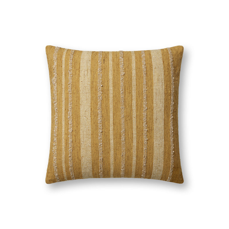 Amber Lewis x Loloi Elowen Pillow, Gold, 18" x 18", Down