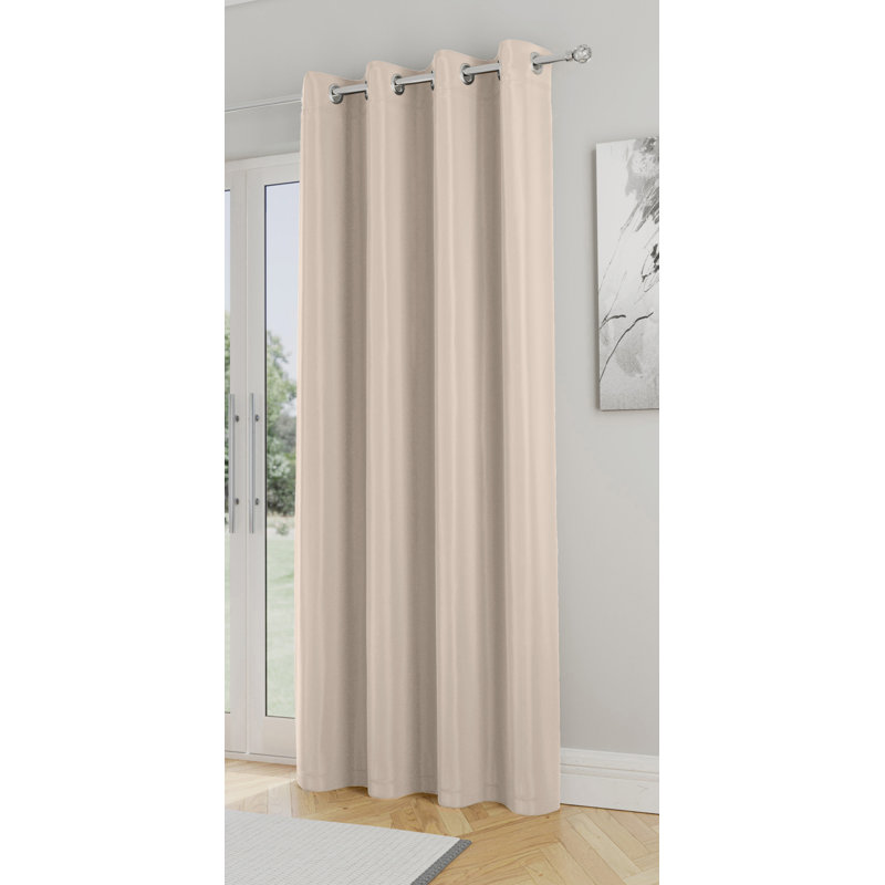 Stefany Blackout Eyelet Door Curtain Panel, Beige