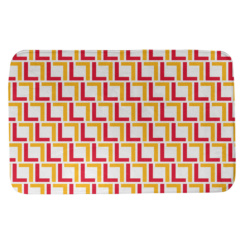 Tapis pour salle de bain Kansas, Blanc / rouge / doré, l 17 po x L 24 po