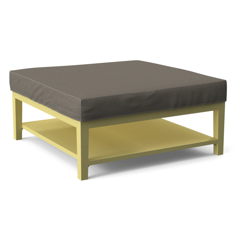 Hammond Square Ottoman, Antique Black Finish, Gray Sugar Performance; 0863-84