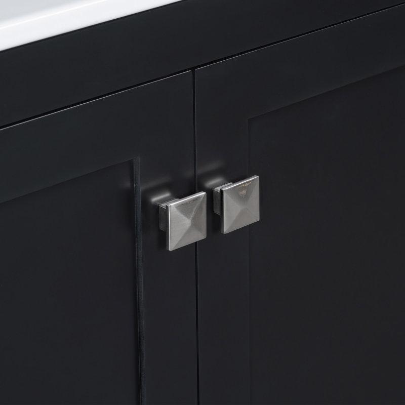 Meuble-lavabo simple 30 po avec comptoir en céramique, 2 portes à fermeture douce et un tiroir divisé