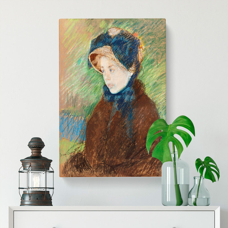 Susan In A Straw Bonnet by Mary Cassatt - Wrapped Canvas Painting, 50cm H x 35cm W x 3cm D