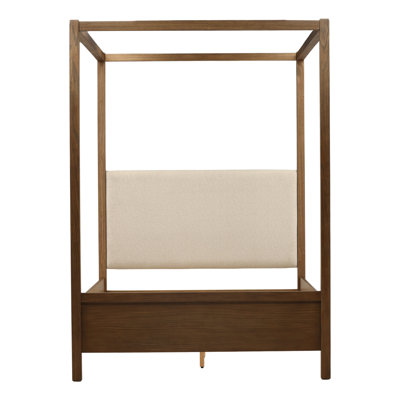 Emmalyn Solid Pine Wood Panel Bed, Everest Cream, Eastern King