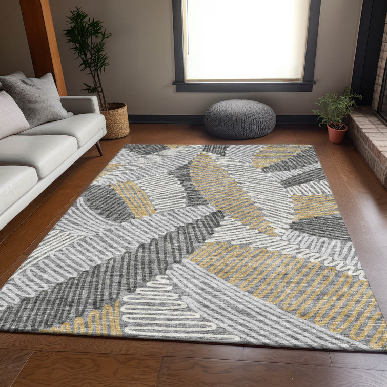 Premium Machine Washable Prisco Gray Rug