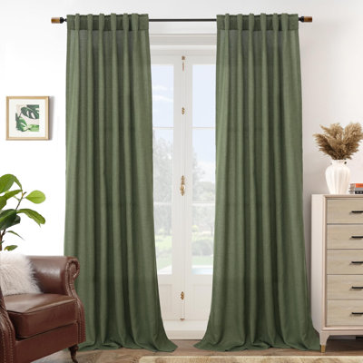 Janie Rod Pocket Semi-Sheer Curtain Panel Pair