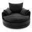 Chaise pivotante noire 360 avec système de coussin à deux couches, coussin de soutien, base pivotante lisse, taille 57,5 po, pour chaise ronde de chambre à coucher et de bureau, base