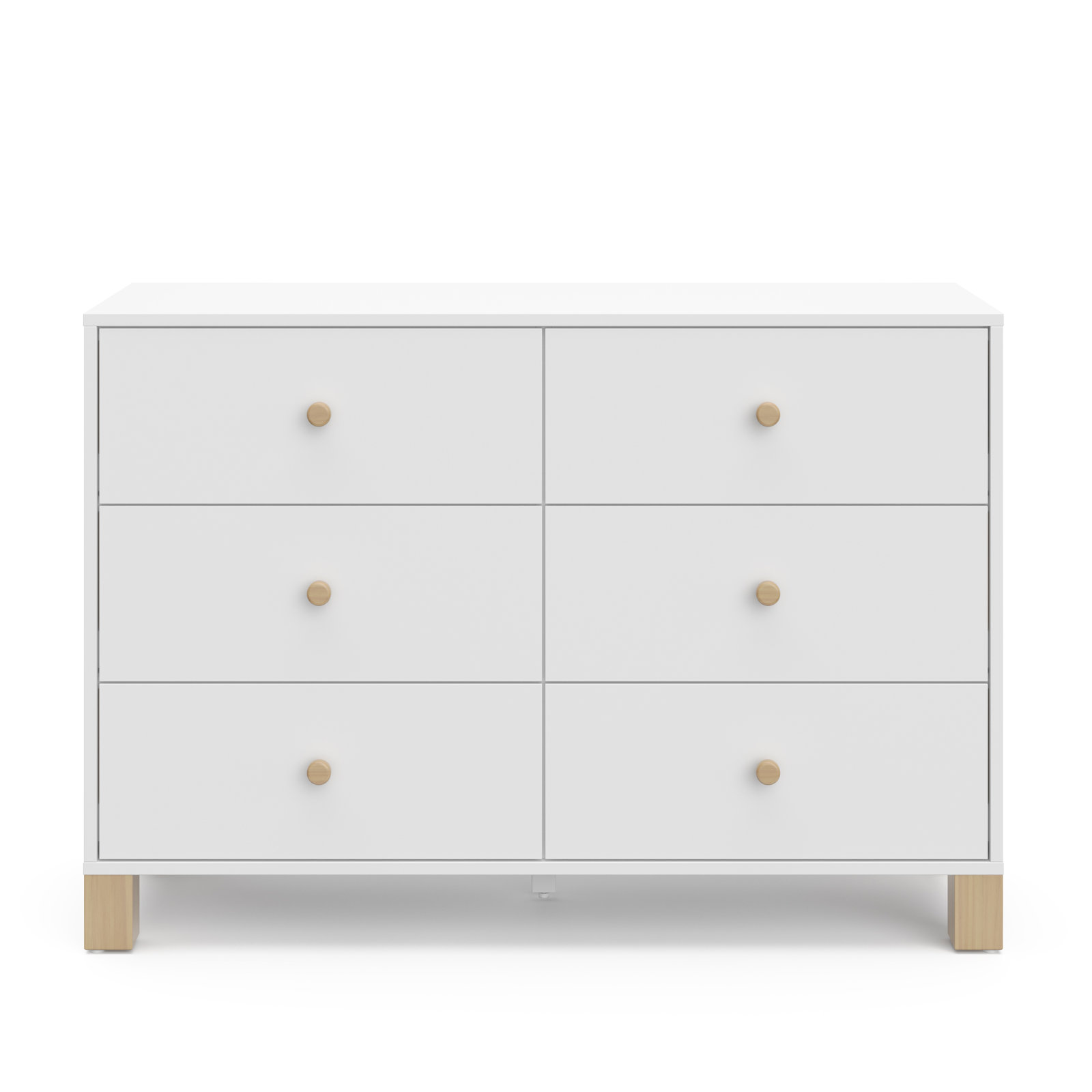 California 6 Drawer Dresser, White/Driftwood