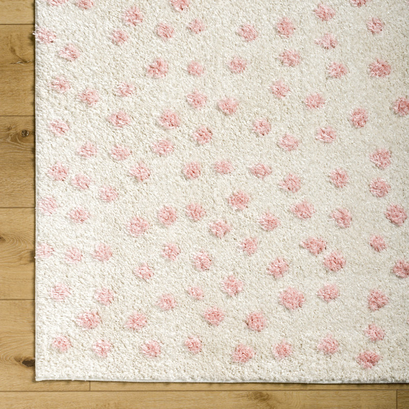 Tapis à poils longs Harrisonburg, Rectangle 7 pi 10 po x 10 pi, Beige / Rose