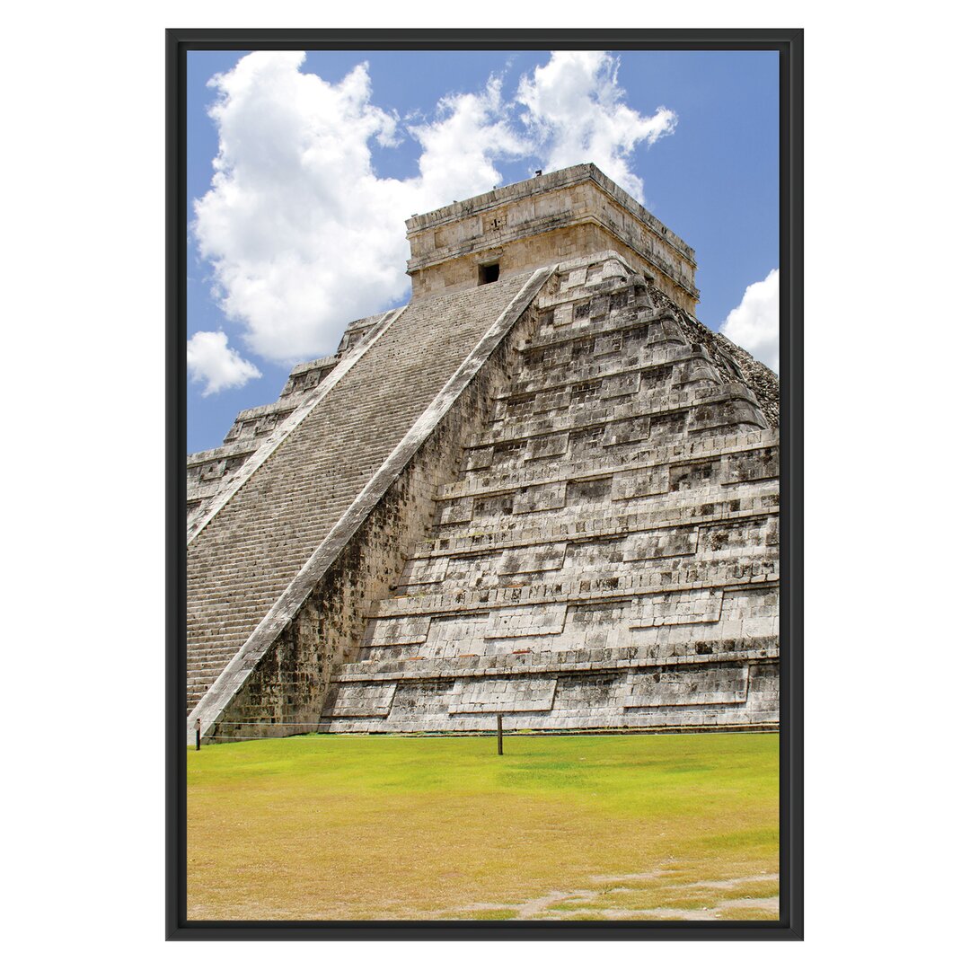 Gerahmtes Wandbild Maya Pyramide in Mexico