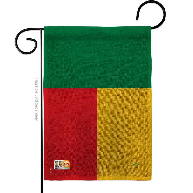 Mélange de polyester 2 côtés 18,5 x 13 po bénin drapeau de jardin