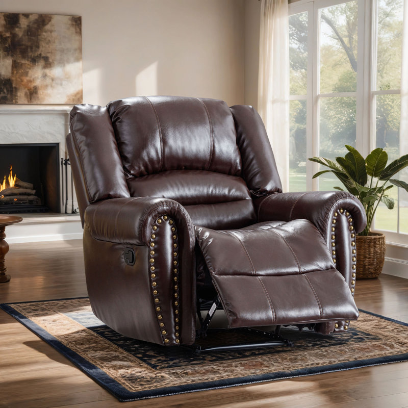 Fauteuil inclinable manuel surdimensionné 40,9 po Harvey, Chocolat