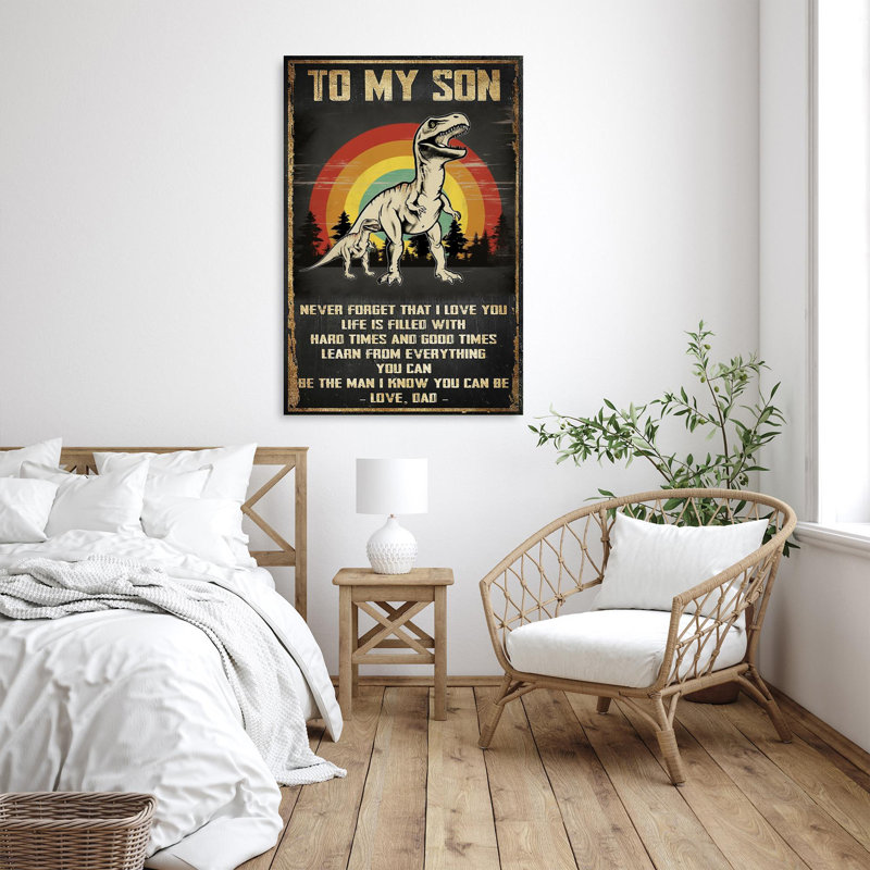 Carisia Dinosaur To My Son, H 36 po x l 24 po x P 1,25 po