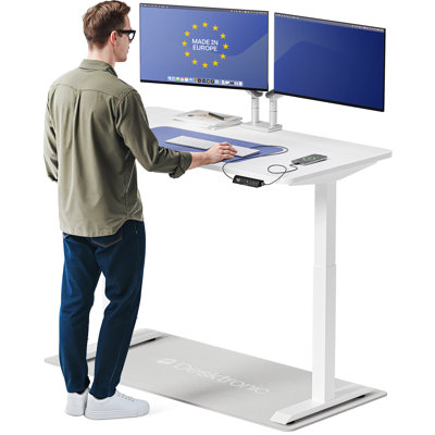 HomeOne Electric Standing Desk – Dual-Motor Height Adjustable Sit-Stand Desk with 3 Memory Presets, USB & USB-C Charging, Anti-Collision