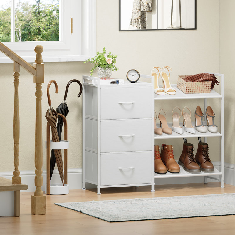 8 Pair Shoe Rack, White