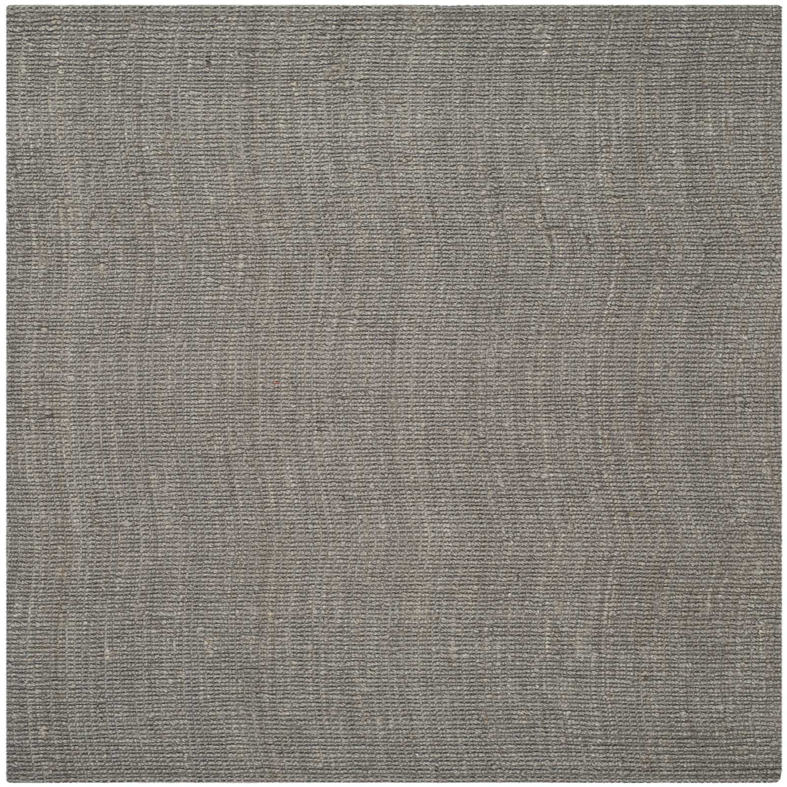 Alda Light Gray Hand-Woven Jute Rug, Square 6'