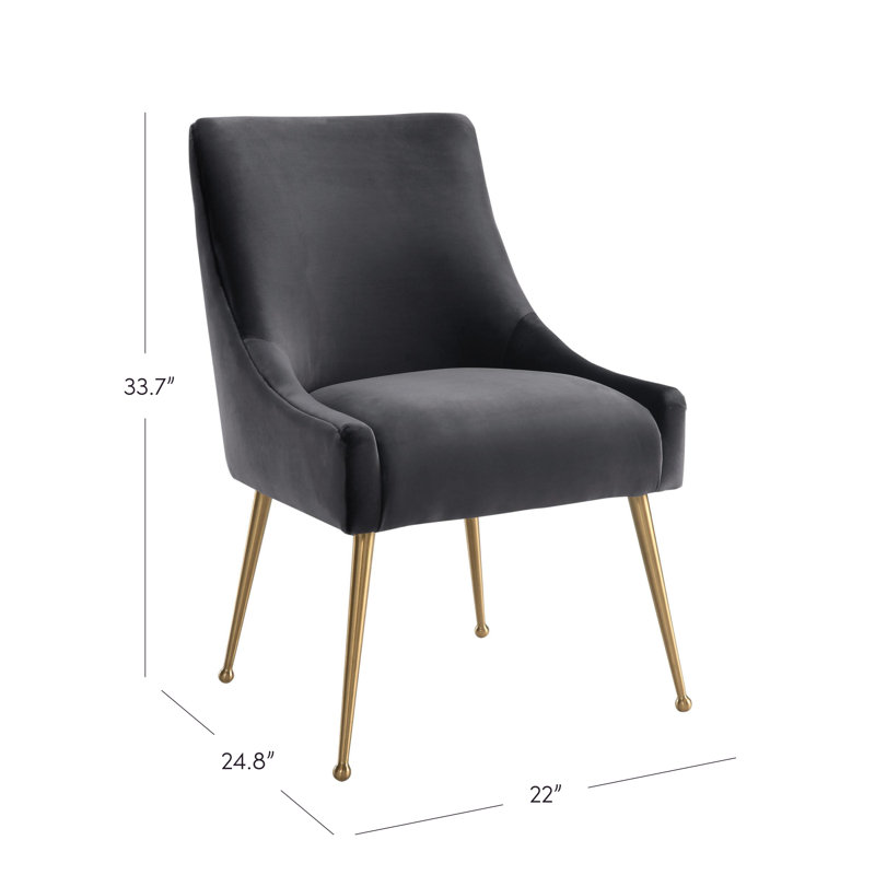 Ensemble repas pour 4 personnes Mylah, Velours gris foncé