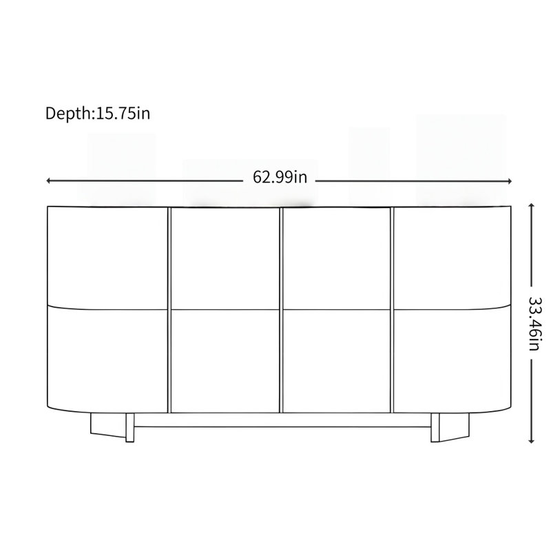 Armoire décorative italienne de conception minimaliste, Blanc