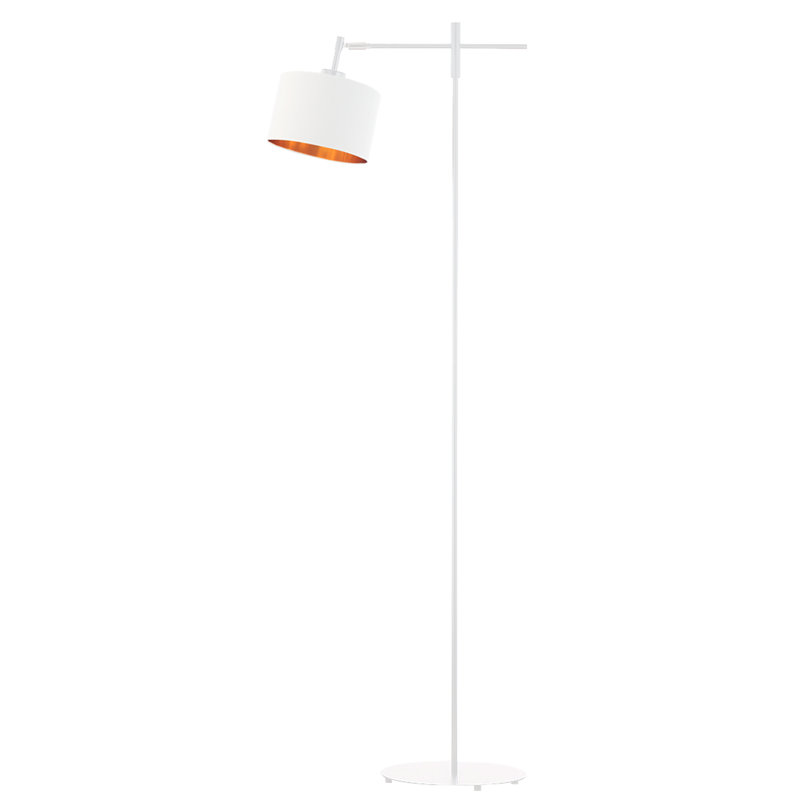 Anniemae 145cm Matte Swing Arm Floor Lamp, White/Gold