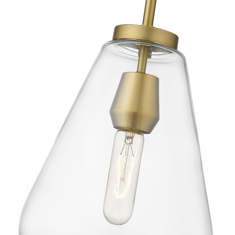 Luminaire suspendu en forme de goutte à 1 lumière Alcibiades, Laiton vieilli