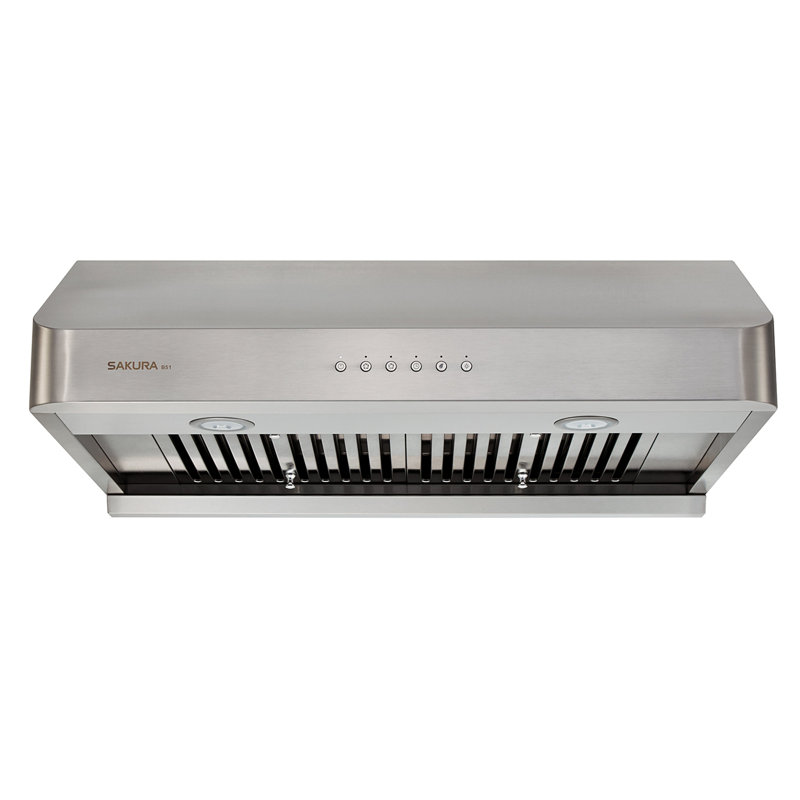 Sakura 30" Stainless Steel 900 CFM Ducted (Vented) Under Cabinet Range Hood with Baffle Filter