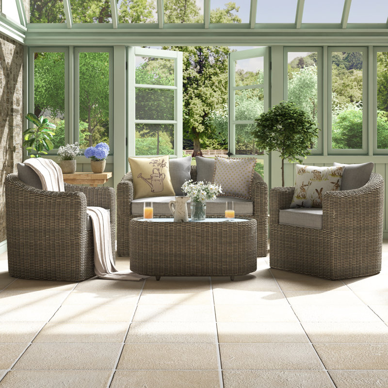 Rowlinson Bunbury Rattan Sofa Set, Natural